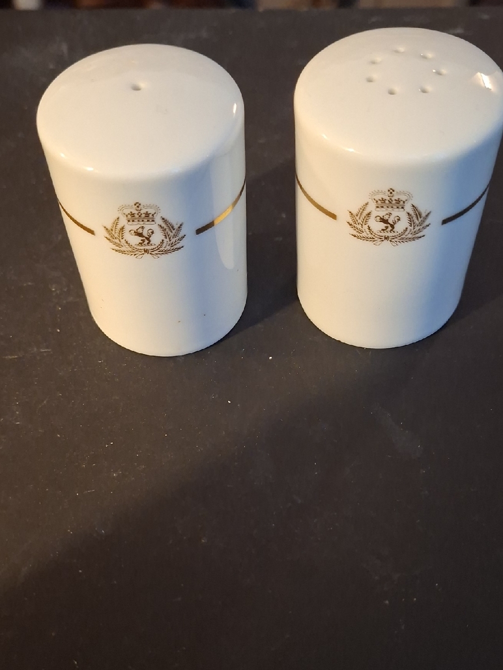 White Ceramic Salt and Pepper By Wedgwood For Canard Shipping Lines